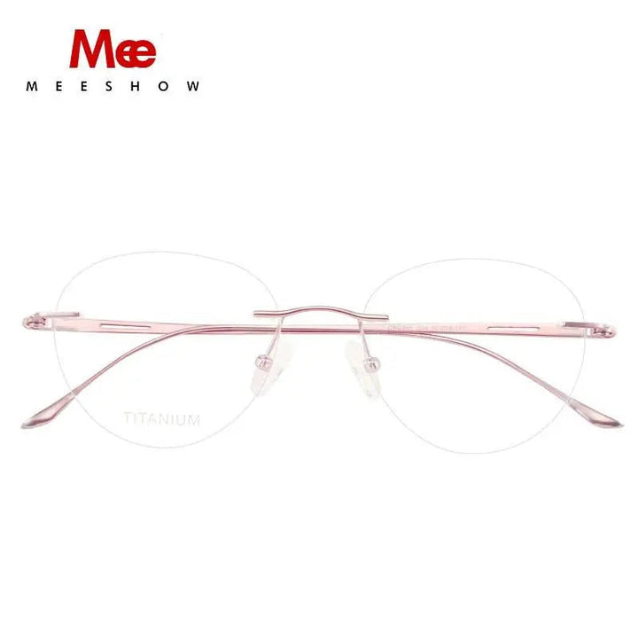 Meeshow Womens Eyeglasses Titanium Round 8513 — view 14 | Meeshow at FuzWeb