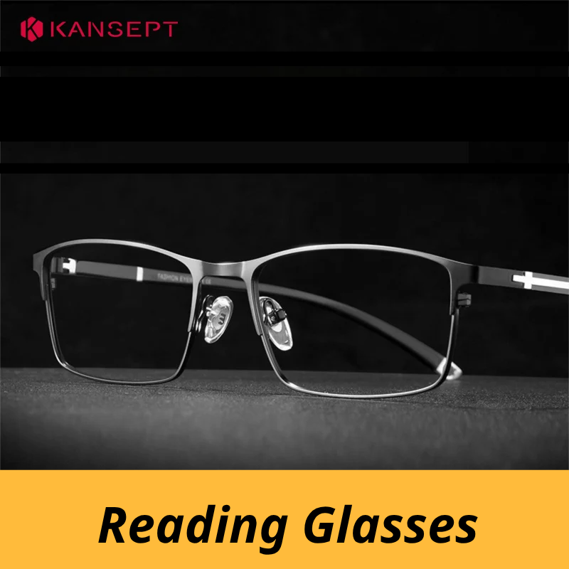 Kansept Unisex Full Rim Square Al-Mg-Titanium Reading Glasses 619211