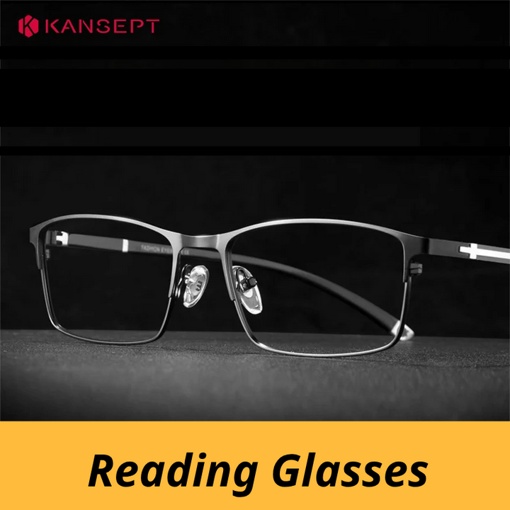 Kansept Unisex Full Rim Square Al-Mg-Titanium Reading Glasses 619211