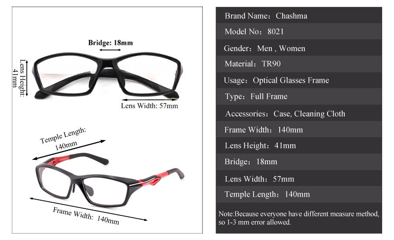 Chashma Ochki Unisex Full Rim Square Tr 90 Titanium Eyeglasses 318021 — view 1 | Chashma Ochki at FuzWeb
