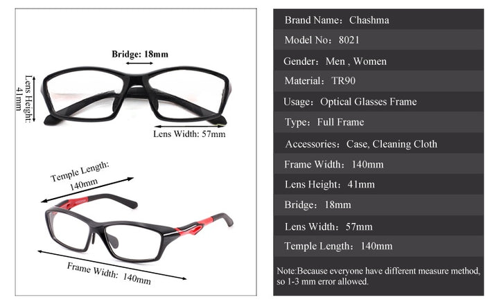 Chashma Ochki Unisex Full Rim Square Tr 90 Titanium Eyeglasses 318021 — view 1 | Chashma Ochki at FuzWeb