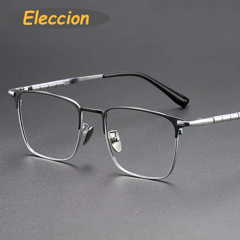 Eleccion Unisex Full Rim Square Titanium Eyeglasses 49009 Full Rim Eleccion