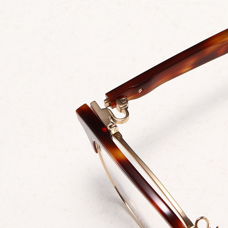 Nobler Unisex Semi Rim Large Square Titanium Acetate Eyeglasses M96 — view 5 | Nobler at FuzWeb