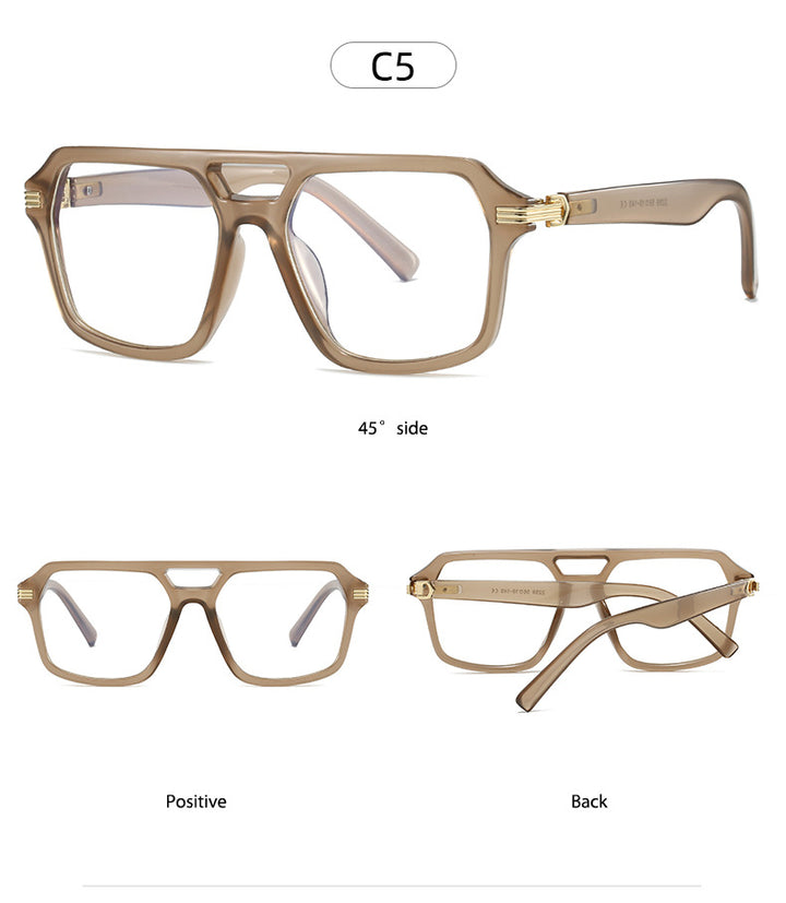 Kocolior 225900 Unisex Full Rim Square Double Bridge Tr 90 Frames FuzWeb
