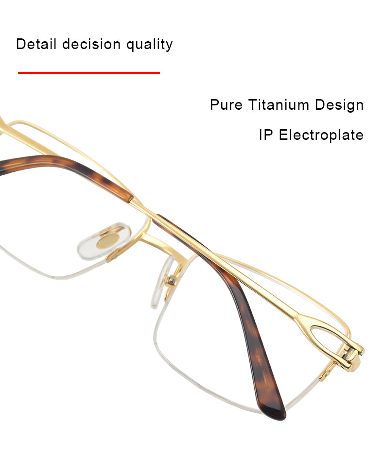 Krasivyy Mens Semi Rim Big Square Titanium Eyeglasses  420319 — view 1 | Krasivyy at FuzWeb