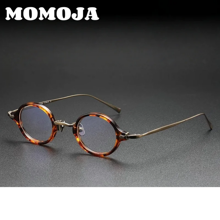 Momoja Women's Full Rim Round Titanium Acetate Eyeglasses 722181