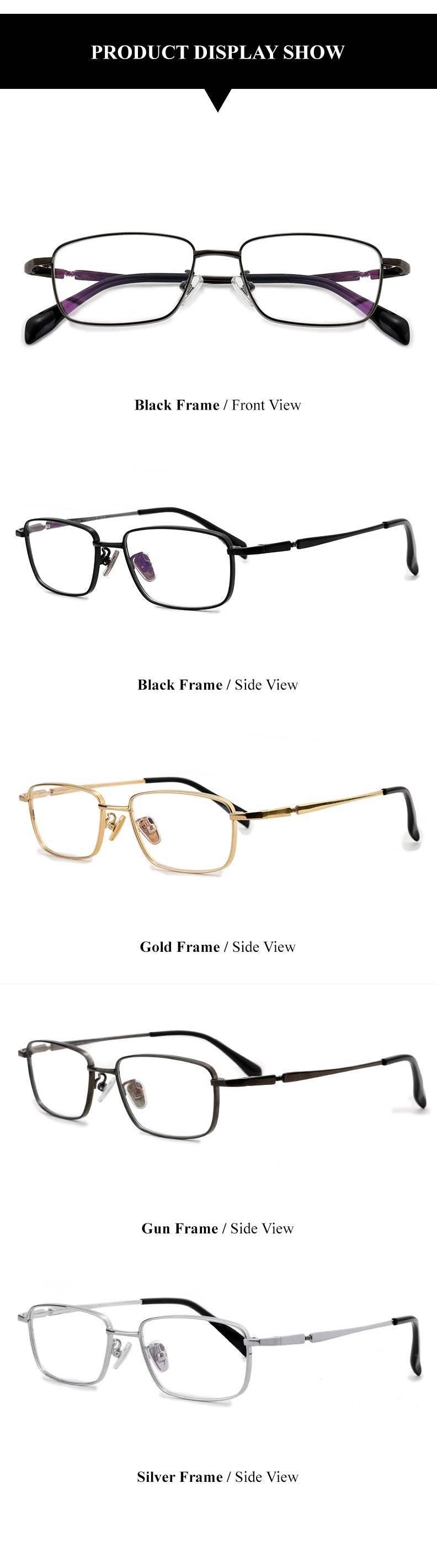 Chashma Ochki Womens Full Rim Square Titanium Eyeglasses 85927 — view 2 | Chashma Ochki at FuzWeb