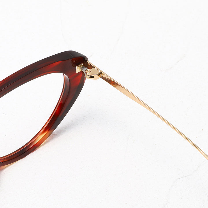 Nobler Unisex Full Rim Oval Thick Acetate Titanium Eyeglasses 422107.