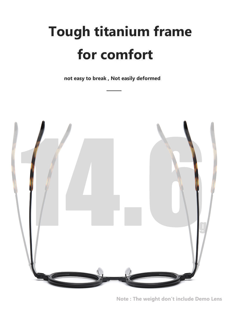 Oveliness Unisex Full Rim Round Acetate Titanium Eyeglasses 75899 — view 1 | Oveliness at FuzWeb