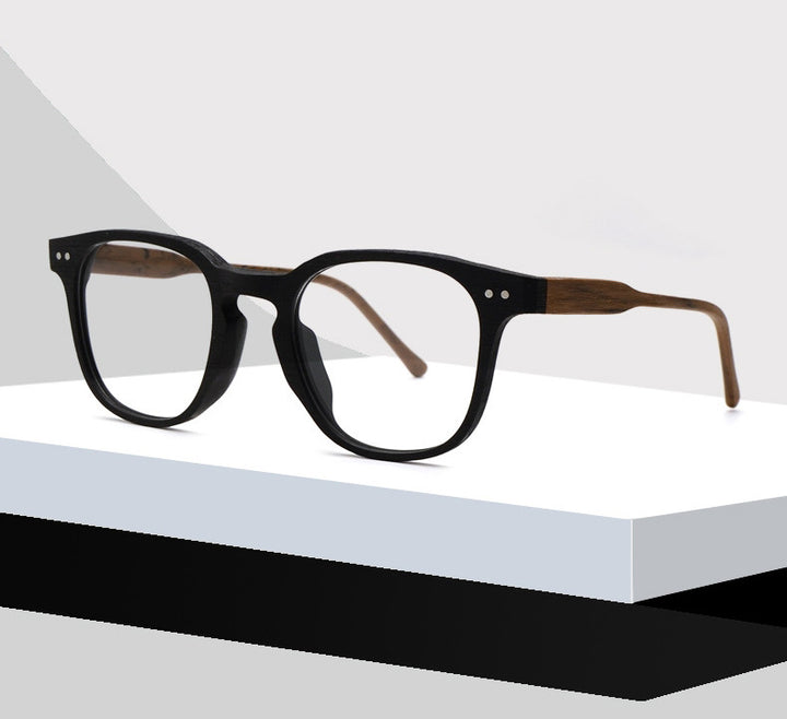 Hdcrafter Mens Full Rim Square Bamboo Wood Eyeglasses M9205 — view 1 | Hdcrafter Eyeglasses at FuzWeb
