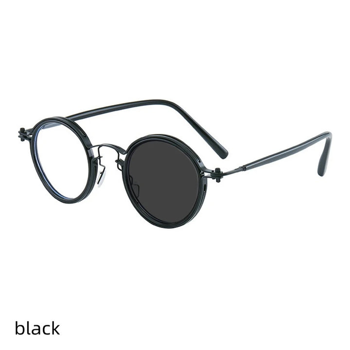 Kocolior Unisex Full Rim Round Alloy Acetate Hyperopic Reading Glasses 2203.