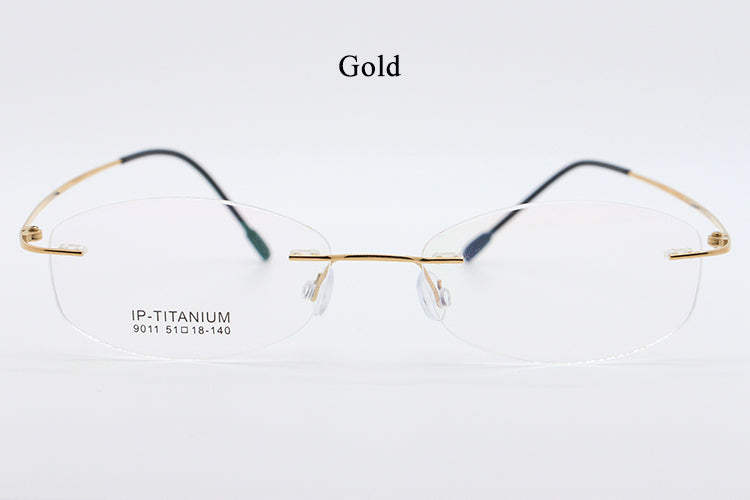 Bclear Womens Rimless Oval Cat Eye Titanium Eyeglasses 49011 — view 1 | Bclear at FuzWeb