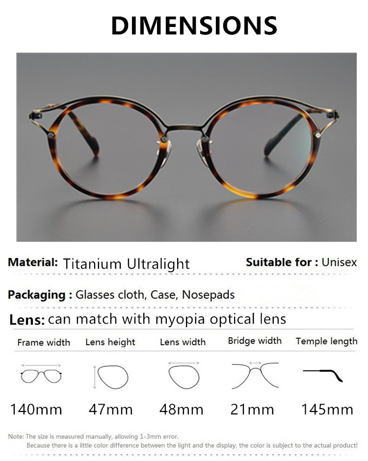 Aimee Womens Full Rim Round Acetate Titanium Eyeglasses 690036 — view 1 | Aimee at FuzWeb