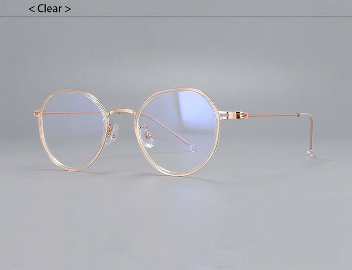 CCspace Unisex Full Rim Irregular Round Tr 90 Titanium Eyeglasses 53262.