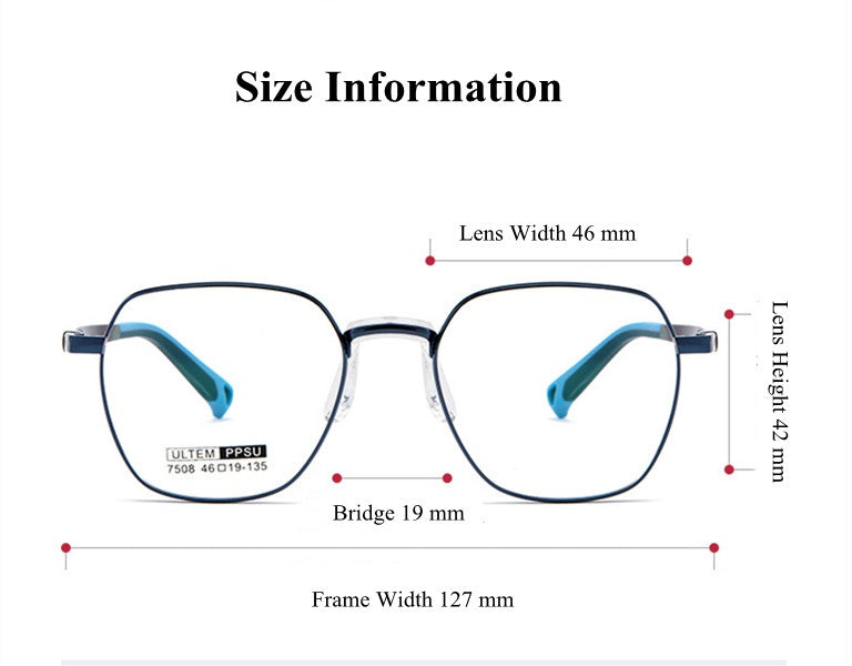 Chashma Ottica Children's Unisex Full Rim Polygon Steel Eyeglasses 750811.