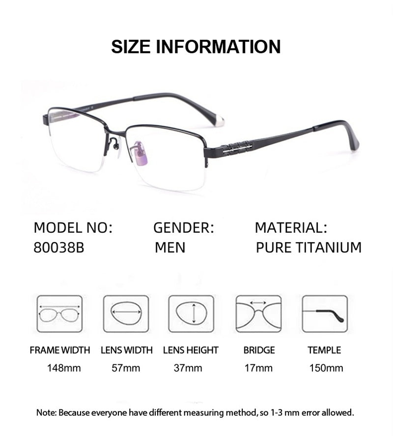 Chashma Ochki Unisex Semi Rim Square Titanium Eyeglasses 880038 — view 1 | Chashma Ochki at FuzWeb