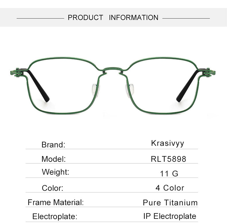 Krasivyy Mens Full Rim Square Titanium Eyeglasses Rlt5898 — view 3 | Krasivyy at FuzWeb
