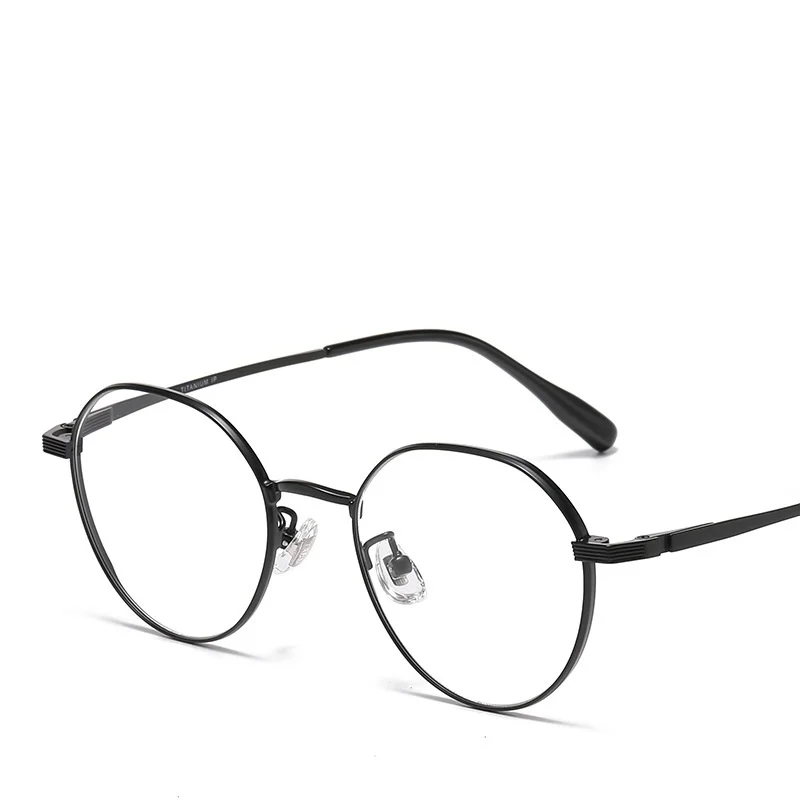 Momoja Unisex Full Rim Flat Top Polygonal Titanium Eyeglasses 98669