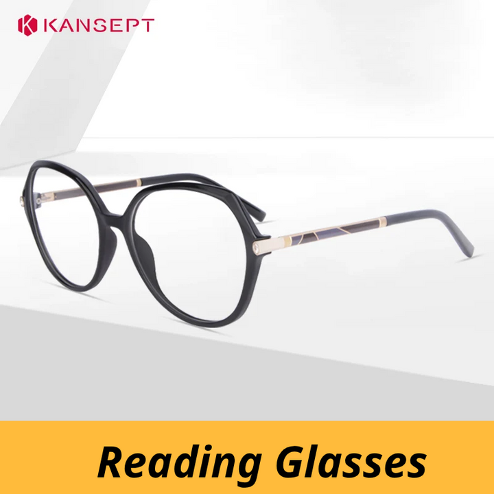 Kansept Women's Full Rim Oval Square Tr 90 Alloy Reading Glasses 712076