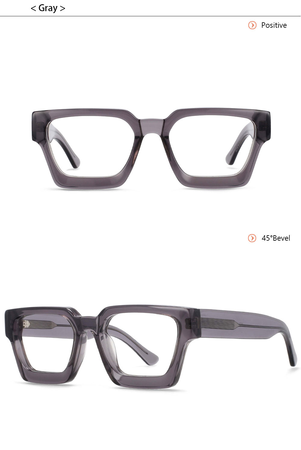 CCspace Unisex Full Rim Square Acetate Frame Eyeglasses 54290 — view 9 | CCspace at FuzWeb