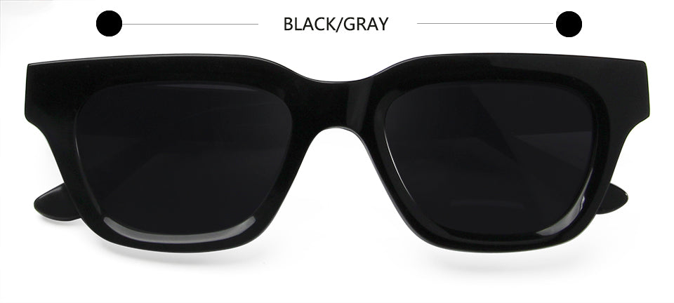 Esnbie Unisex Full Rim Square Brow Line Thick Acetate Sunglasses 23029 — view 2 | Esnbie at FuzWeb