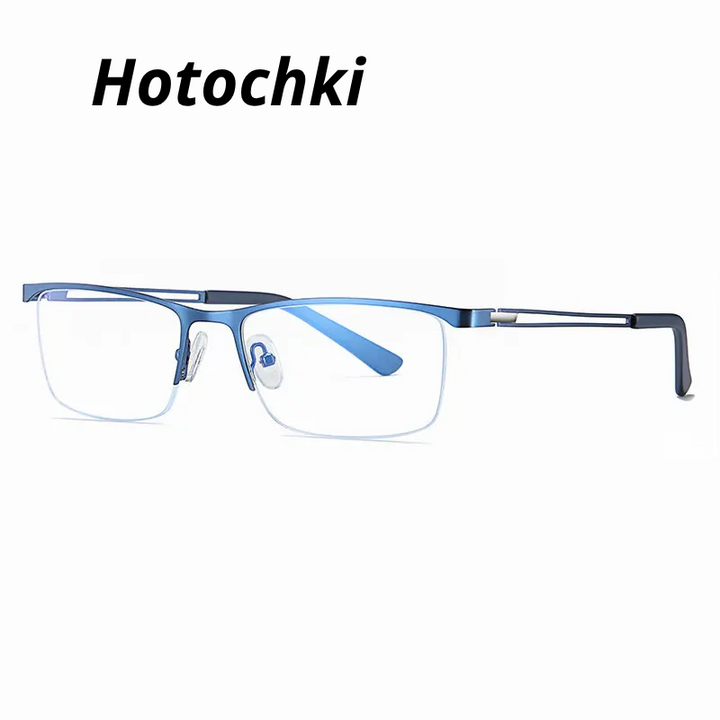 Hotochki Unisex Semi Rim Square Brow Line Alloy Eyeglasses 591663