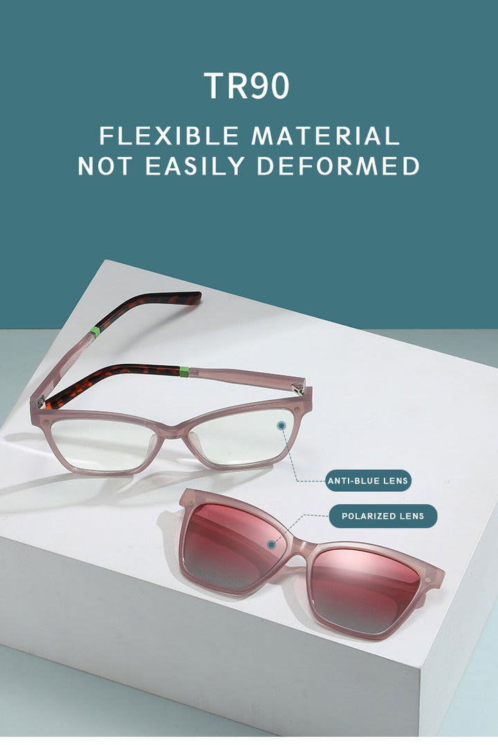 Kansept Womens Full Rim Cat Eye Tr 90 Reading Glasses Clip On Sunglasses 7704 — view 3 | Kansept at FuzWeb