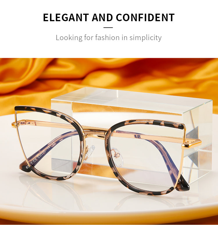 Handoer Womens Full Rim Square Cat Eye Tr 90 Alloy Eyeglasses 82112 — view 1 | Handoer at FuzWeb