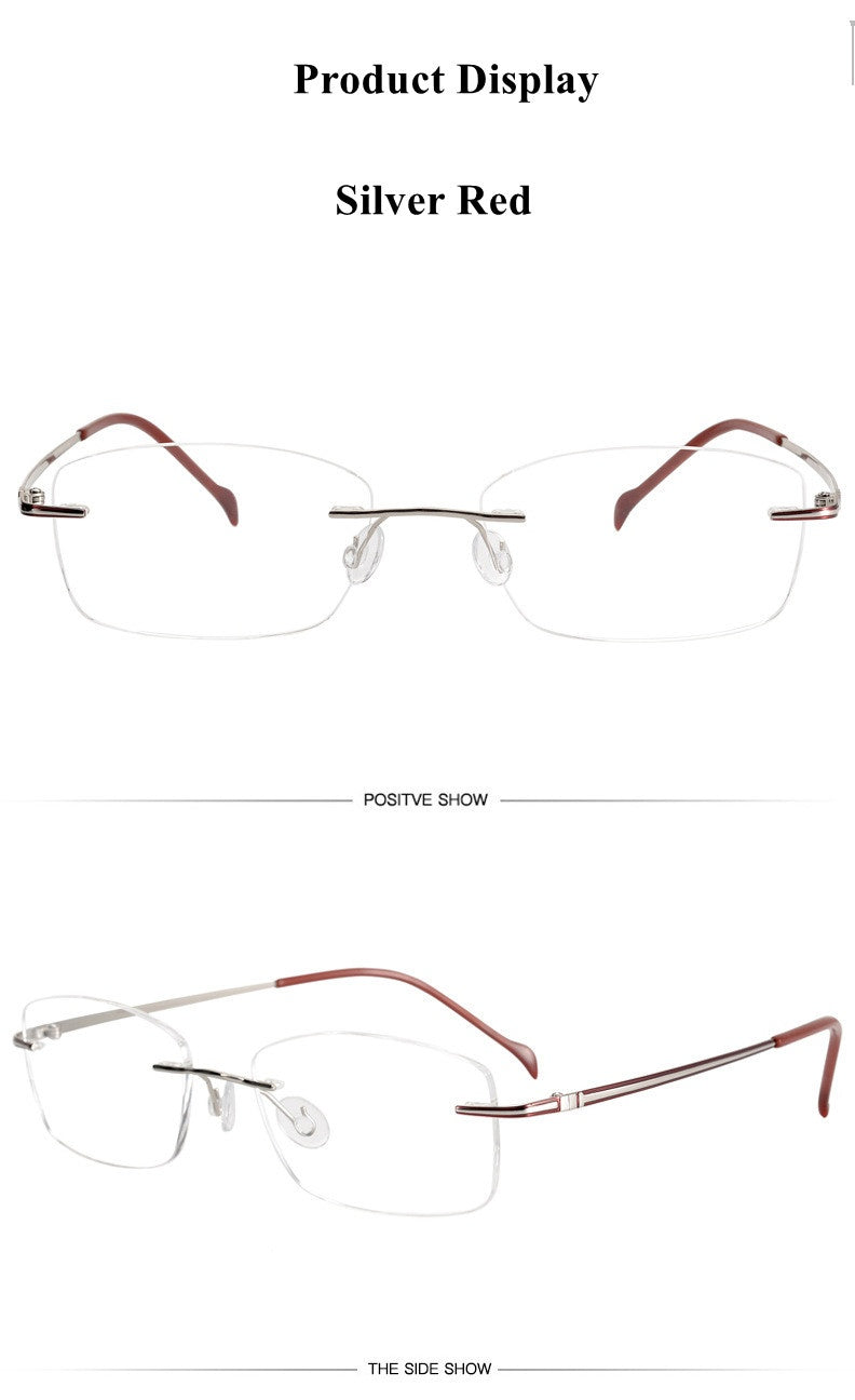 Chashma Ottica Unisex Rimless Square Titanium Eyeglasses 16075 — view 2 | Chashma Ottica at FuzWeb
