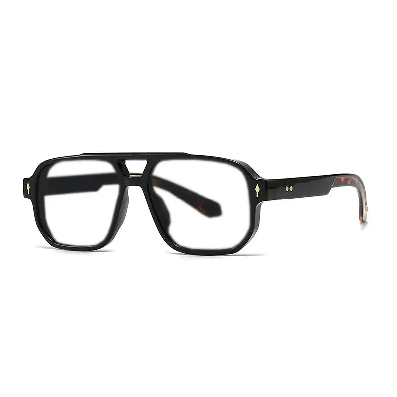 Kocolior Unisex Full Rim Square Double Bridge Tr 90 Alloy Reading Glasses 76061.