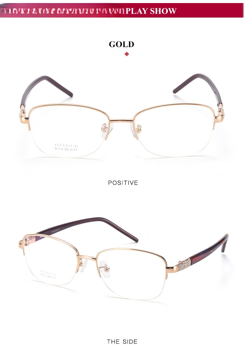 Chashma Unisex Semi Rim Oval Titanium Eyeglasses 39113 — view 2 | Chashma at FuzWeb