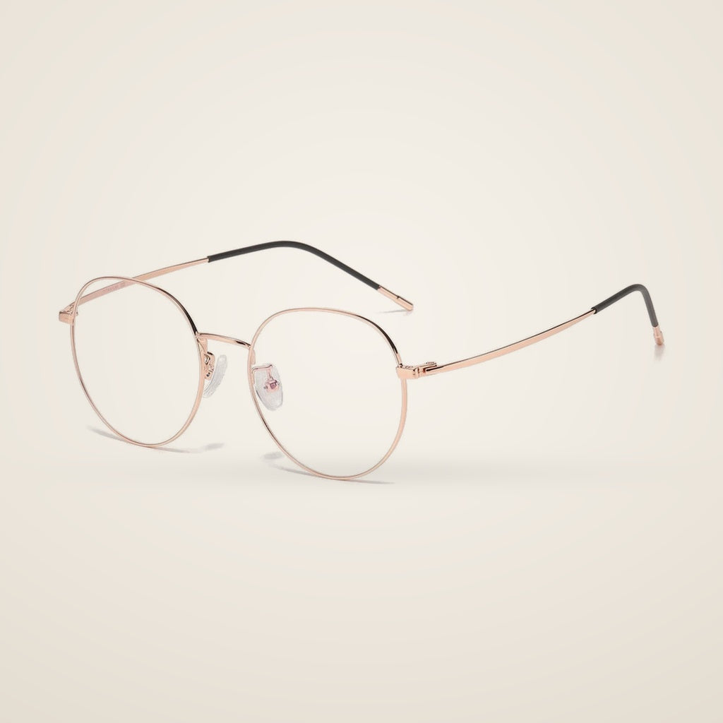 Bclear Unisex Full Rim Round Titanium Alloy Eyeglasses 86100 — view 2 | Bclear at FuzWeb