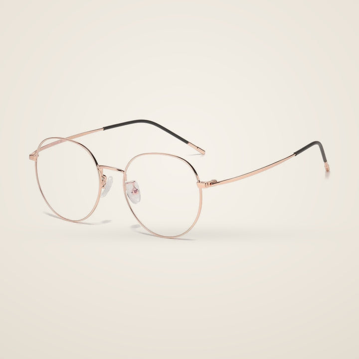Bclear Unisex Full Rim Round Titanium Alloy Eyeglasses 86100 — view 2 | Bclear at FuzWeb