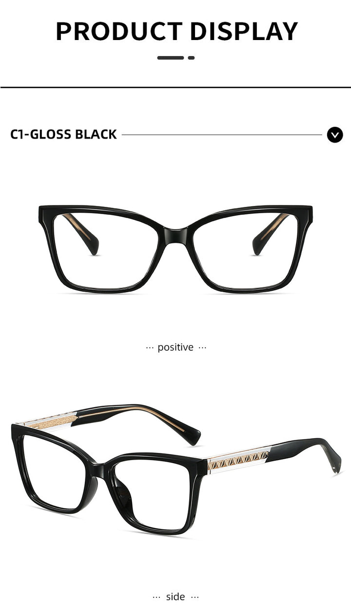 CCspace Unisex Full Rim Square Tr 90 Alloy Reading Glasses 802710.