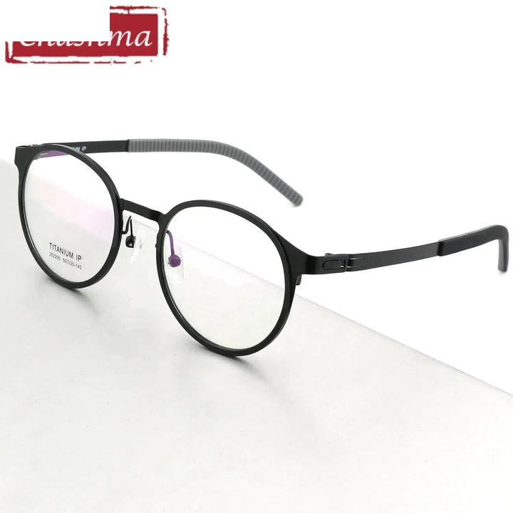 Chashma Ottica Unisex Full Rim Round Titanium Sport Eyeglasses 202205
