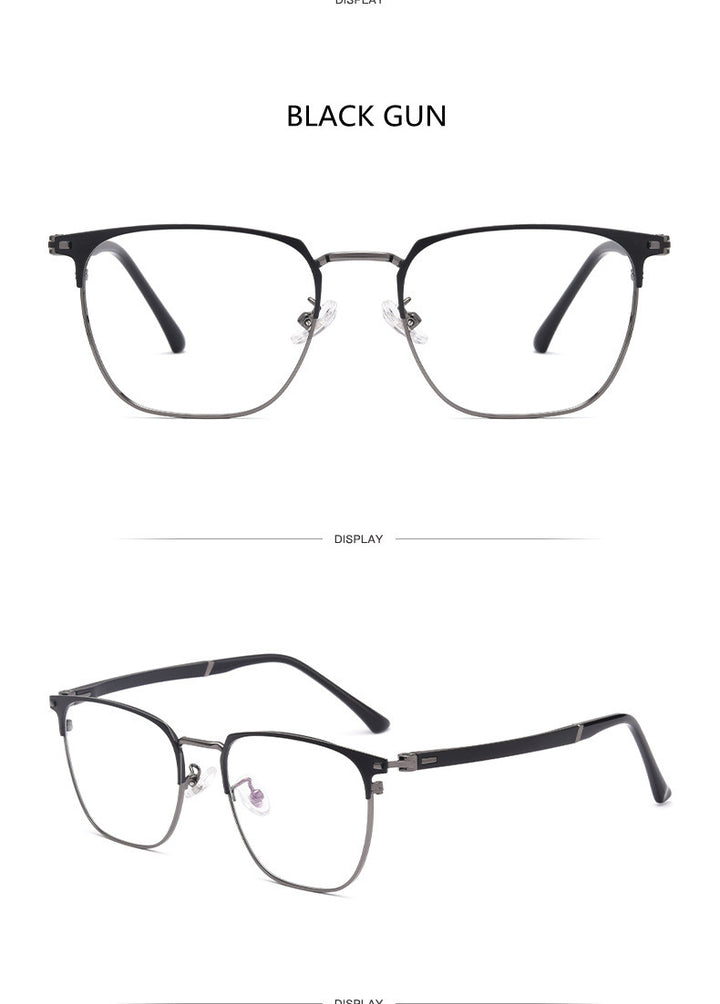 Kocolior Unisex Full Rim Square Titanium Alloy Hyperopic Reading Glasses 6120 — view 5 | Kocolior at FuzWeb