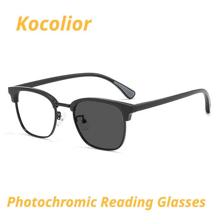 Kocolior Women's Full Rim Round Tr 90 Acetate Photochromic Reading Glasses 715098