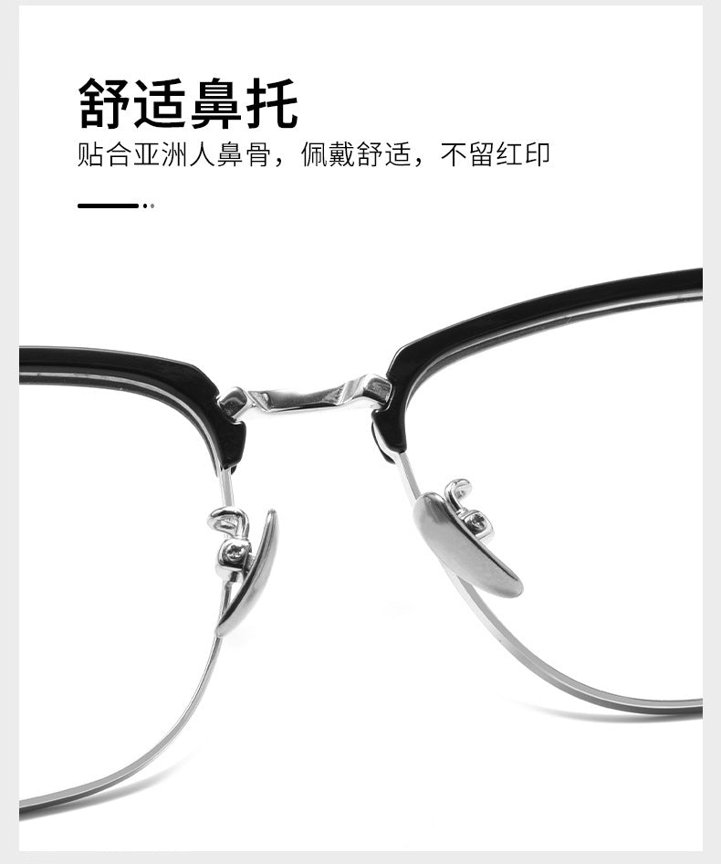 Reven Jate Unisex Full Rim Square Titanium Tr 90 Eyeglasses Clip On Sunglasses 96889 — view 2 | Reven Jate at FuzWeb