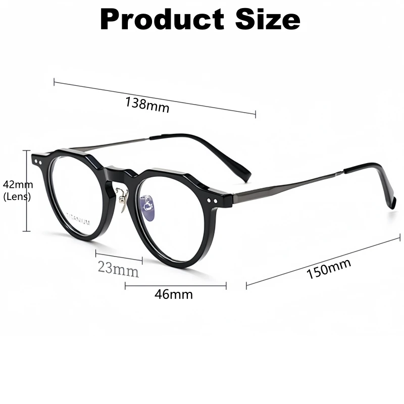 Yimaruili Women's Full Rim Flat Top Oval Acetate Titanium Eyeglasses 365731