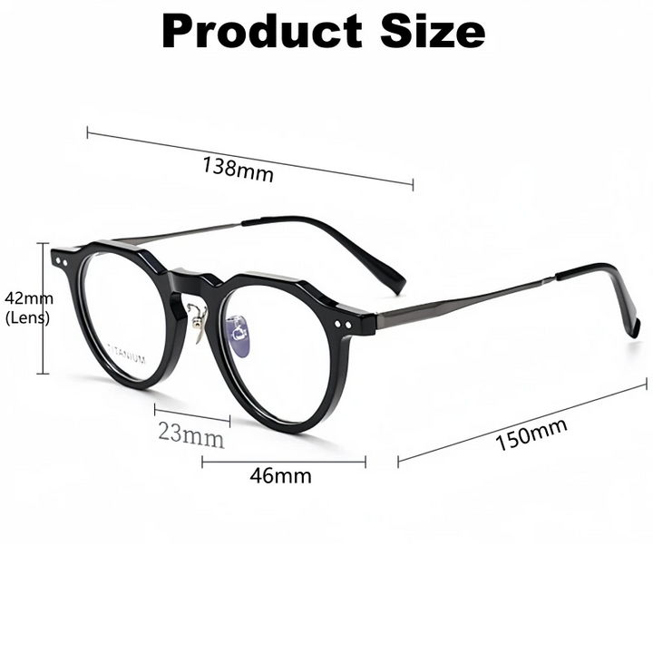 Yimaruili Women's Full Rim Flat Top Oval Acetate Titanium Eyeglasses 365731