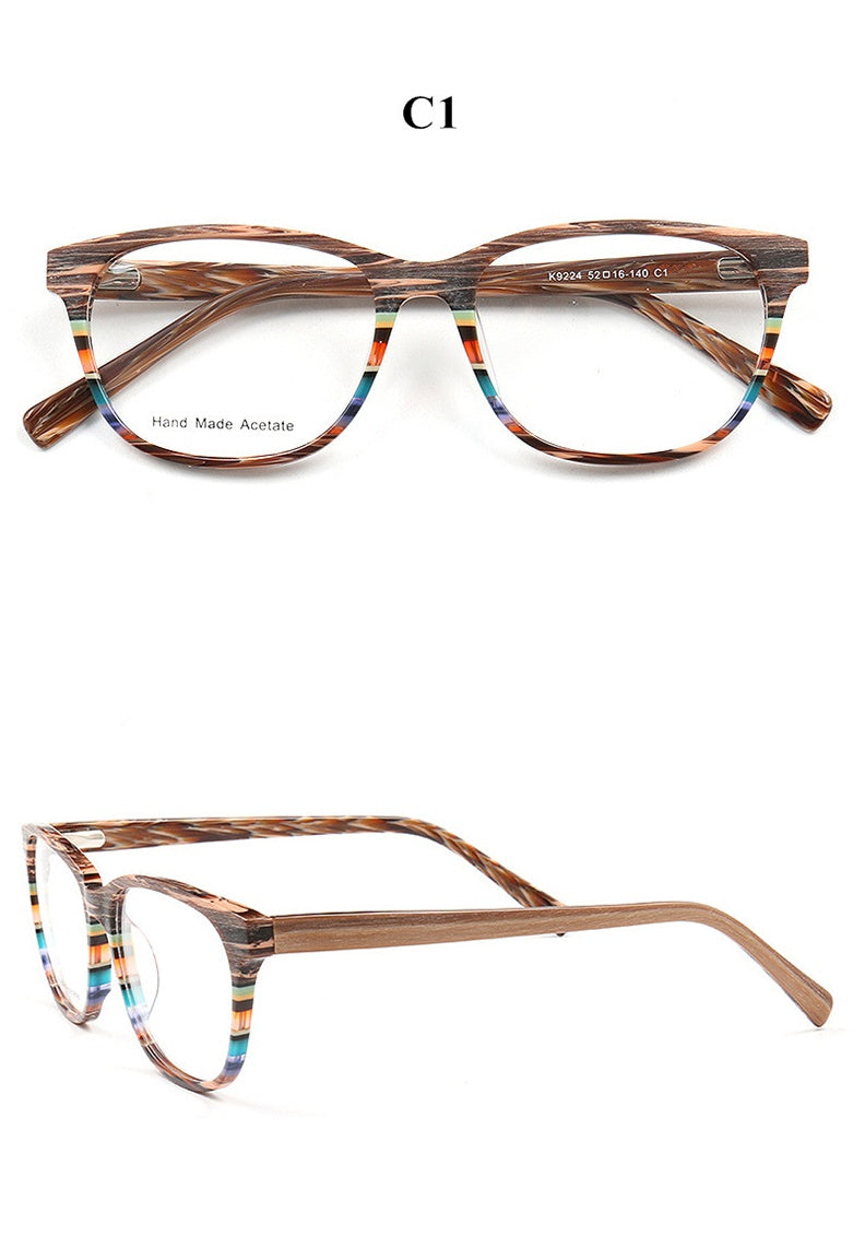 Chashma Ochki Unisex Full Rim Square Cat Eye Acetate Eyeglasses 9224.