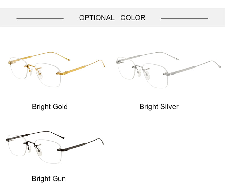 Krasivyy Unisex Rimless Oval Titanium Eyeglasses 2280.