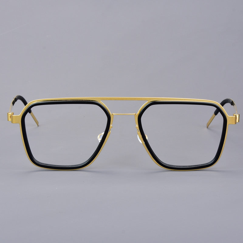 Aimee Unisex Full Rim Square Double Bridge Titanium Acetate Eyeglasses 19753.
