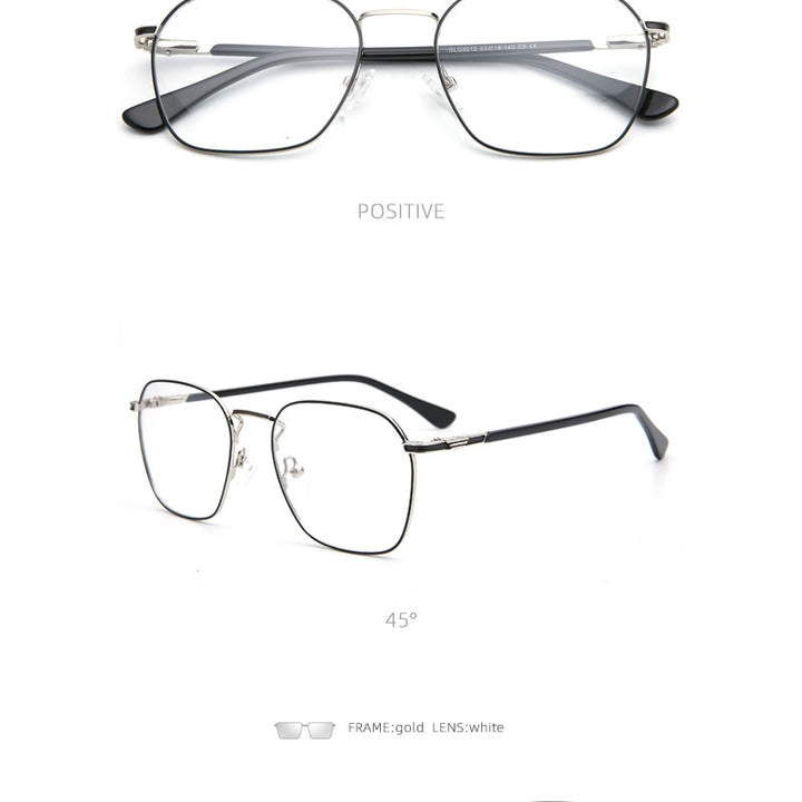 Laoyehui Unisex Eyeglasses Alloy Ultra Light Polygon Frame 9012.