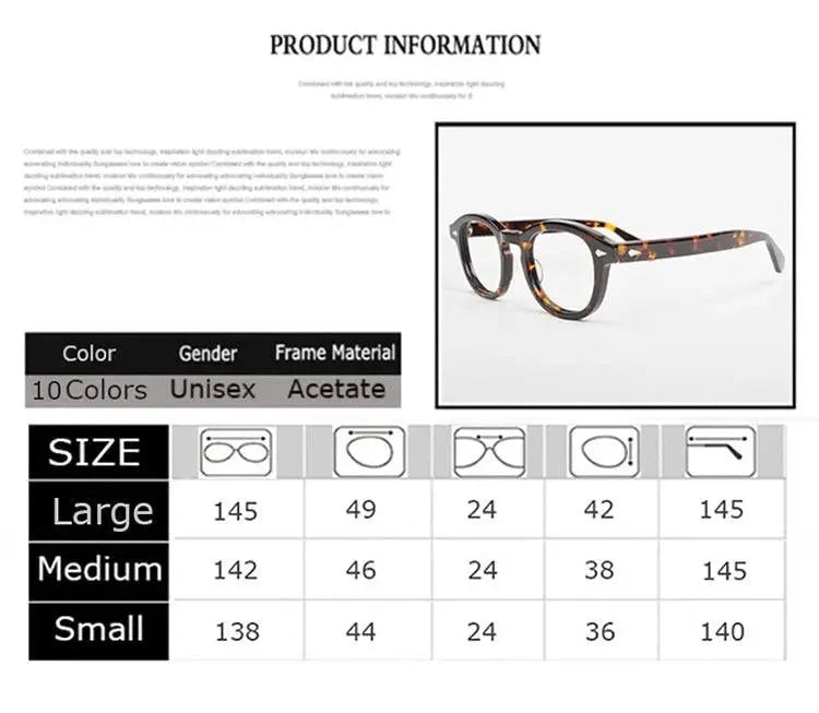 Bclear 1915 Eyeglasses — Frame Dimensions and Sizing Chart