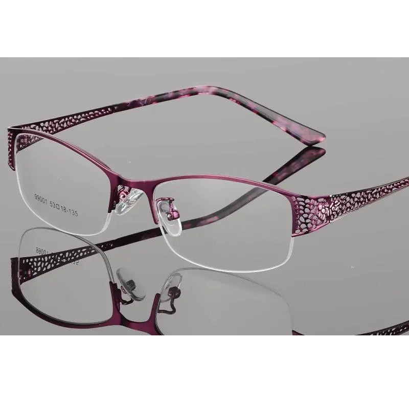 Bclear Women's Eyeglasses Metal Ultra-Light Elegant - Purple