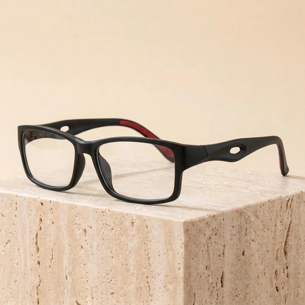 Bclear Unisex Full Rim Rectangle Tr 90 Titanium Eyeglasses 46060 — view 2 | Bclear at FuzWeb