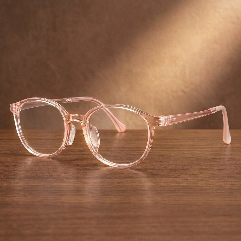 Bclear Unisex Full Rim Square TR90 Eyeglasses 6001LS - C2 Pink