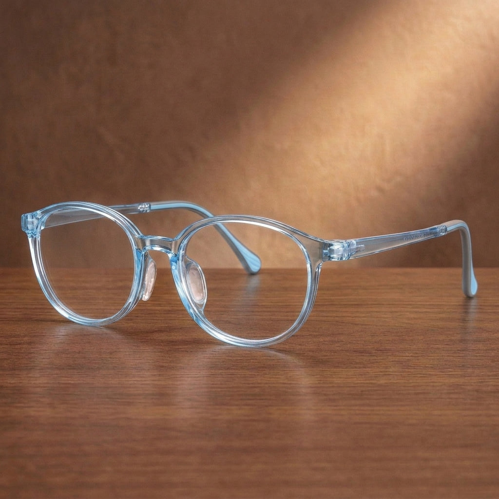 Bclear Unisex Full Rim Square TR90 Eyeglasses 6001LS - C3 Blue