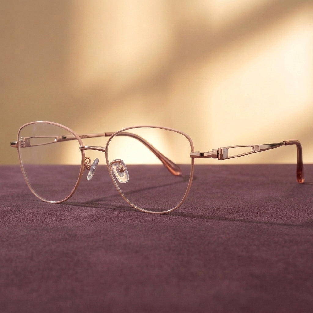 Bclear Womens Full Rim Polygon Pure Titanium Eyeglasses 80927BJZ - C1